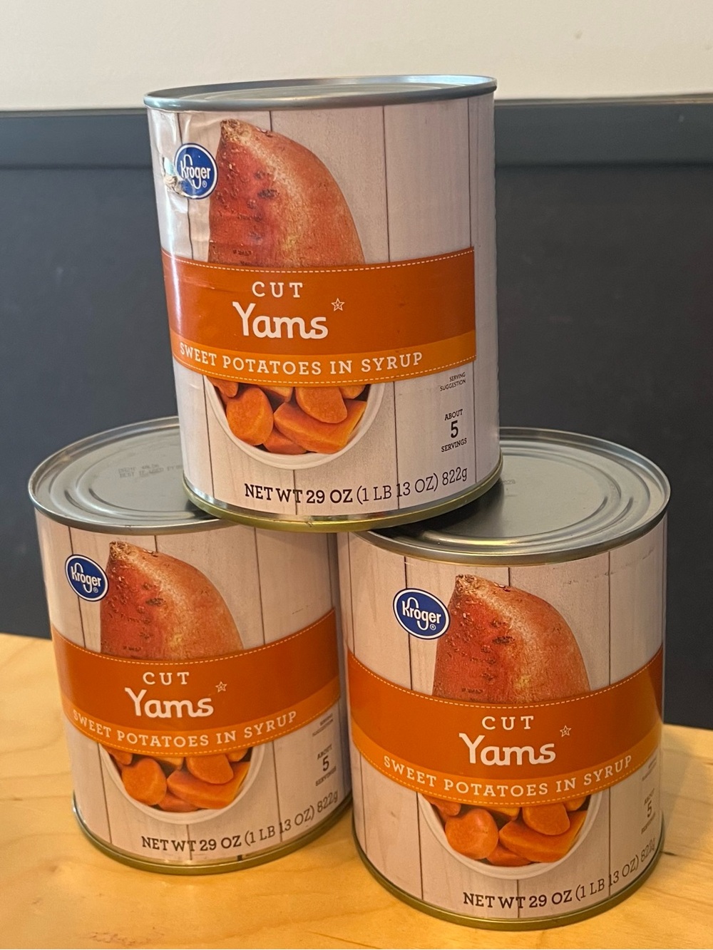 Cut Yams Sweet Potatoes in Syrup - Orange